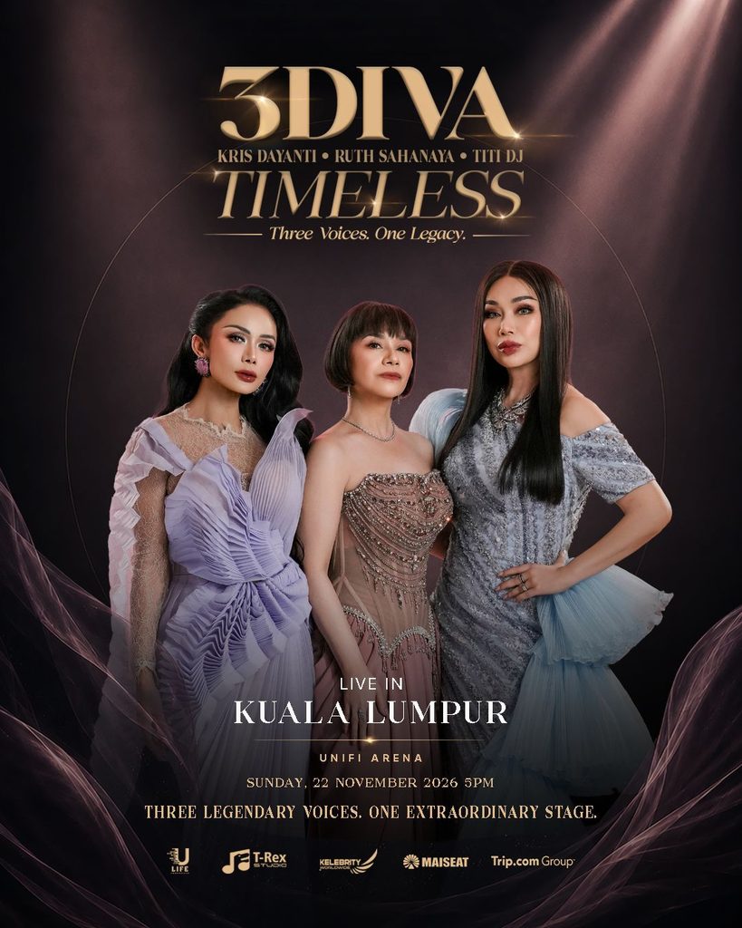 Poster promosi konsert TIMELESS oleh 3DIVA di Unifi Arena Kuala Lumpur
