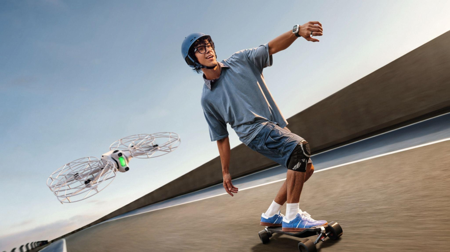 Antigravity A1 drone recording a skateboarder utilizing the enhanced subject-tracking capabilities