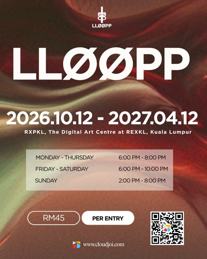 Ticket pricing and operating hours for the LLØØPP REXKL Residency running from October 2026 to April 2027