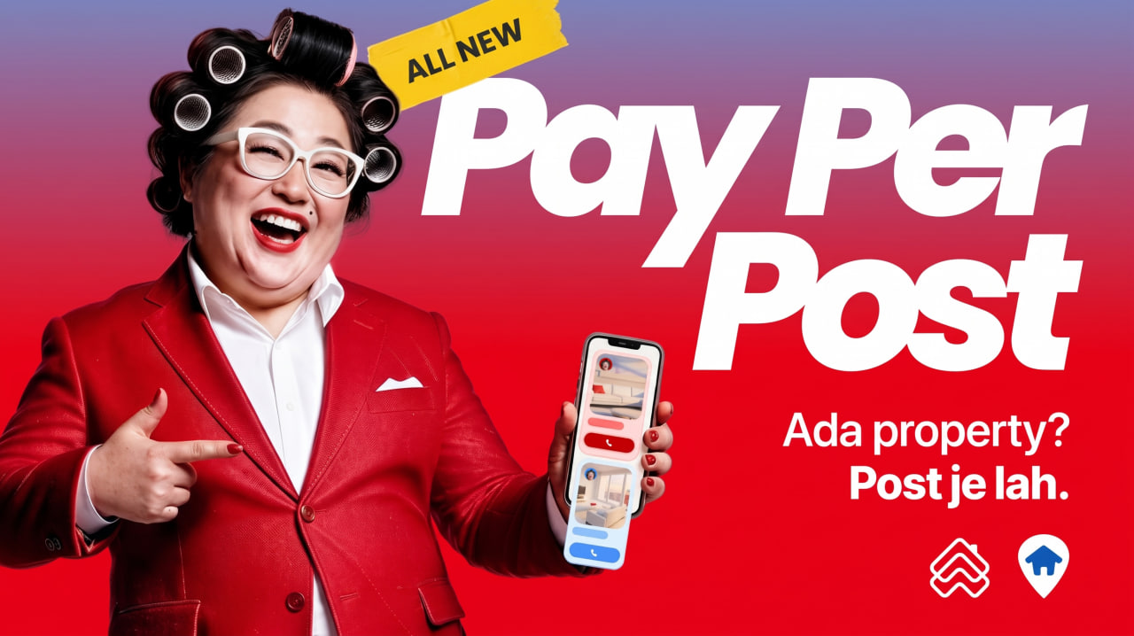 Poster kempen pengiklanan model Pay Per Post daripada platform hartanah PropertyGuru dan iProperty