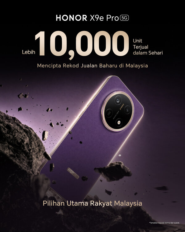 HONOR X9e Pro sales milestone graphic announcing 10,000 units sold on day one