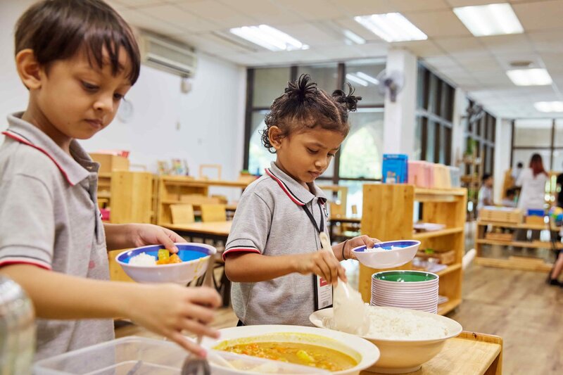 Underprivileged children enjoying nutritious food from the Daily Meals Programme supported by Hektar REIT